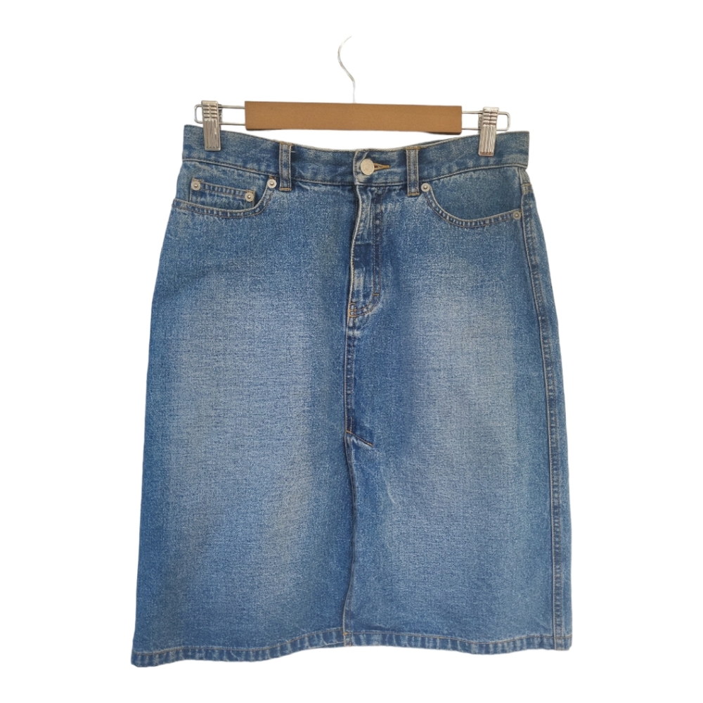 Vintage Y2K Tommy Hilfiger Front Slit Denim Skirt Size 4